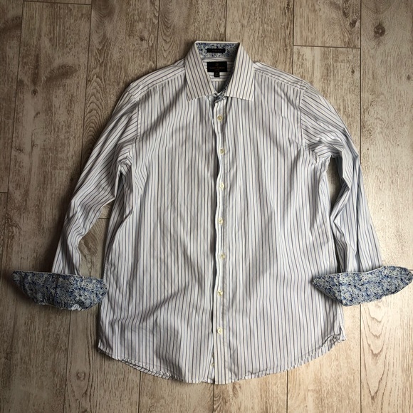 Simon Carter stripped dress shirt size 16 1/2 - Picture 1 of 5
